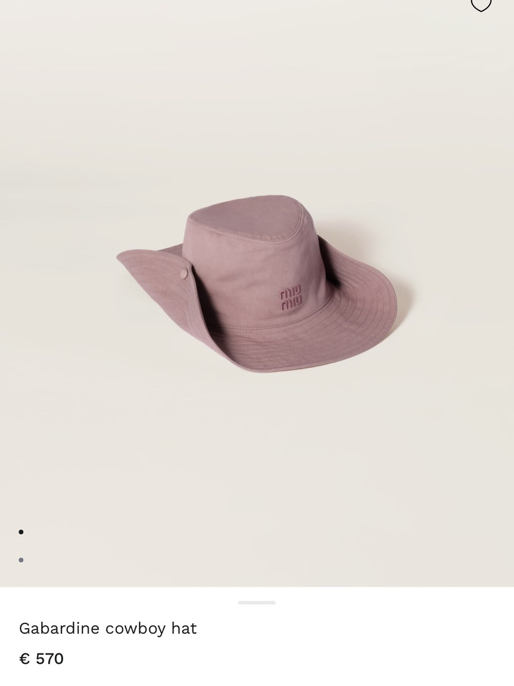 Miu Miu Dusty Rose Gabardine Cowboy Hat